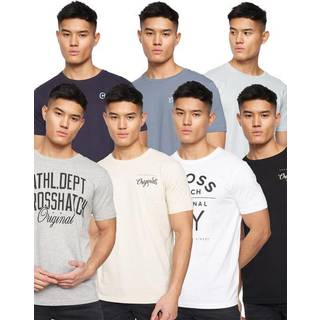 Crosshatch Herre T-shirts 7-pak Blå/Blå/Grå Melange/Hvid/Blå/Sort/Off White