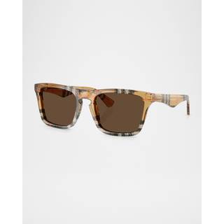 Burberry Mand BE4434 414673 Solbriller Acetat Brun Brun Firkantet Normal