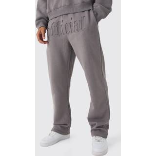 Mens Charcoal Straight Fit Official Embossed Jogger