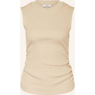 Reiss Reiss Camel Trudy Ribbed Ruched Waist Vest