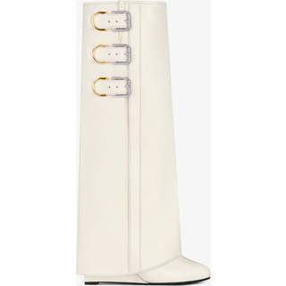 Givenchy Shark Lock Buckles leather knee-high boots - white - EU 39.5