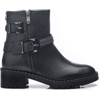 Moda in Pelle Cataner Two Buckle Strap Biker StøvlerEU 37 (UK 4)