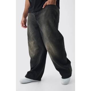 Mens Brown Plus Relaxed Fit Jeans