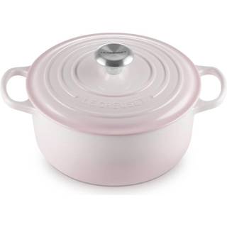 Le Creuset Signature støbejern rund gryde Ø24 cm shell pink