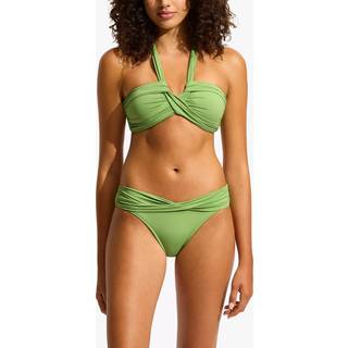 Seafolly Women's Collective Twist Band Hipster Bikini-trusser Damer størrelse 8 farve grøn