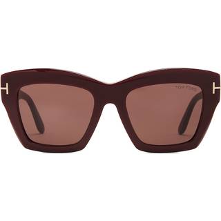 TOM FORD Kvinde FT1191 LUNA 69E Solbriller Acetat Bordeaux Brun Sommerfugl Normal