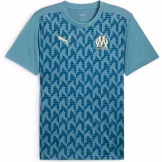 Men&#39;s Puma Olympique de Marseille Pre-match Short Sleeve Jersey, Blue, Size S, Clothing - Ocean Tropic - S