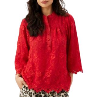 IN FRONT Solvej Bluse, Farve: Red, Størrelse: L, Dame