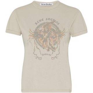 Printed T-Shirt in Faded Grey - S