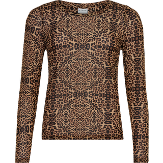 IN FRONT Gurli Mesh T-shirt, Farve: Brown, Størrelse: S, Dame