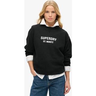 Superdry Superdry Black Cadet Grey Marl Sport Luxe Loose Crew Sweatshirt