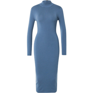 MK Stretch Wool Blend Mock Neck Dress - Blue - Michael Kors