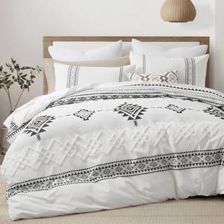 Oli Anderson Boho Duvet Cover Set King Størrelse sort og hvid farve sammenstød 3 stk mikrofiber sengetøj sæt holdbart og super blød comfoter cove