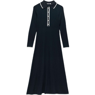 Mint Velvet Mint Velvet Blue Jersey Polo Midi Dress