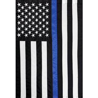 Tynd Blue Line Police Applique & broderet husflag Politiets afd. 28 """" X 50 """"