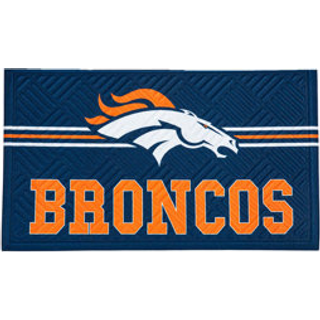 Team Sports America NFL Indgang Doormat | 28 x 16 tommer | Præget krydsudluge | Non - Slip Backing | Indendørs og udendørs hjem D? Cor (Denver Br