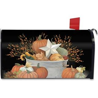 Briarwood Lane Fall Bushel Primitive Magnetic Mailbox Cover Pumpkins Star Pip Berries Standard