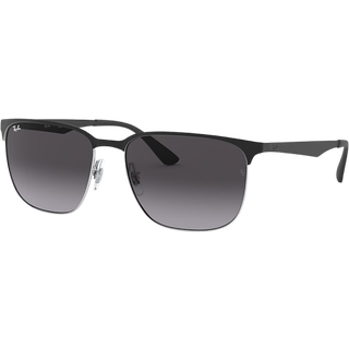 Ray - Ban Unisex RB3569 90048G Occhiali da sole Metal Sort Grå Firkantet Normal Skygge