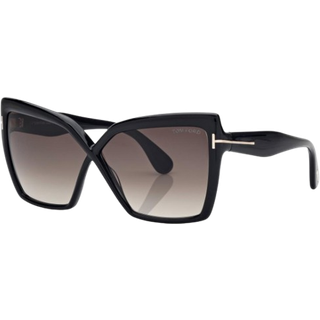 TOM FORD Kvinde FT1195 FIORE 01B Solbriller Acetat Sort Røg Sommerfugl Normal