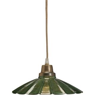 PR Home Hængelampe Ester, grøn, Ø 24 cm, jern, stik