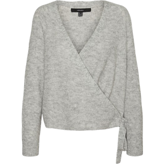 Vero Moda Dame Cardigan Filuca Wrap Lysegrå Melange
