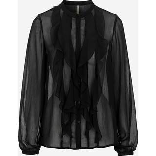 Chiffonbluse med volanter