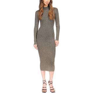 MK Metallic Knit Mock Neck Dress - Black - Michael Kors - L