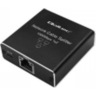 Qoltec 52249 Splitter Mini-switch - 1x2 Port, RJ45, 1000Mbps, USB-C, Aluminium