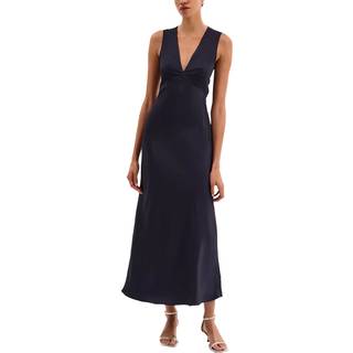 Omnes Omnes Navy Nova Maxi Tie Back Dress