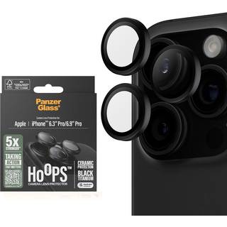 iPhone 16 Pro / 16 Pro Max PanzerGlass Ceramic Hoops - Beskyttelse til Kamera - Gennemsigtig