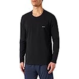 BOSS langærmet t-shirt lavet af økologisk bomuld i sort til herre.