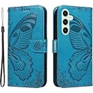 Til Samsung Galaxy S24 FE Etui Stand Tegnebog Etui Sommerfuglemønster
