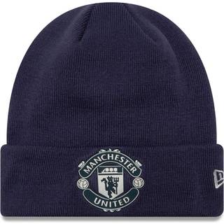 Manchester United FC Rubber Woven Navy Cuff Knit Beanie Hat newera adult unisex Blue newera adult unisex Blue newera adult unisex Blue newera adult un - Osfm