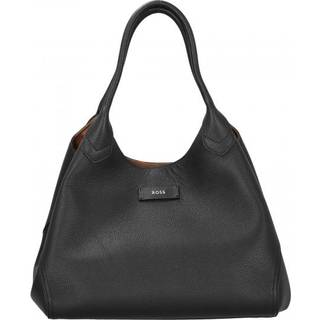 Tote bag i kornet læder med polerede logobogstaver