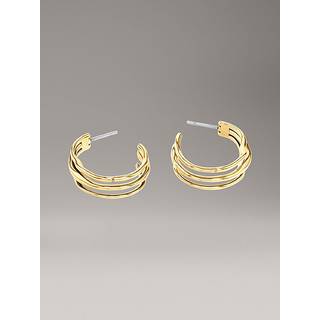 Sculptural Stainless Steel Hoop Earrings - Silver - One Size
