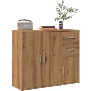 skænk håndlavet eg 91x29,5x75 cm konstrueret træ