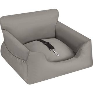 Bilsæde hund Milow, polstret, med sikkerhedsline - grå