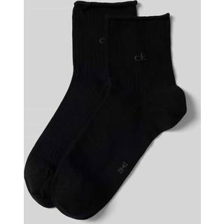 Calvin Klein 2-pak Short Sock Roll Top - Black - Str 35/38