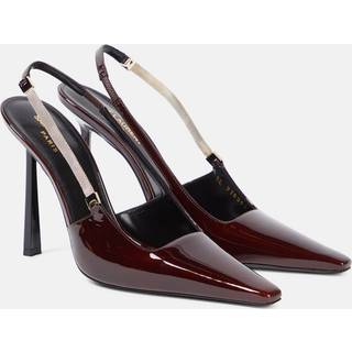 Saint Laurent Blake 110 patent leather slingback pumps - brown - EU 35