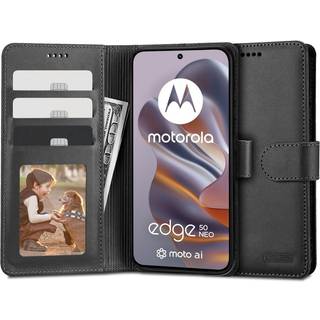 Motorola Edge 50 Neo Tech-Protect Pungetui med Magnet og Stativ - Sort