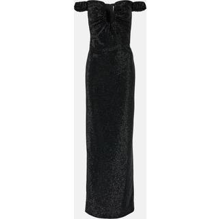 Roland Mouret Crystal-embellished off-shoulder gown - black - XS