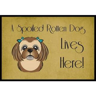 """" Caroline's Treasures BB1497Mat Chocolate Brown Shih Tzu forkælet hundeliv her indendørs eller udendørs mat 18 x 27 """" ""Multicolor"" ""
