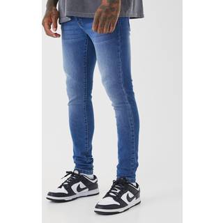 Mens Mid Blue Super Skinny Stretch Jean