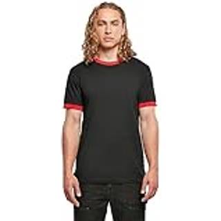 Build Your Brand Basic BYBB022 T-shirts Black / City Red 3XL