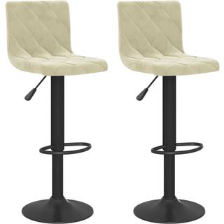 barstole 2 stk. fløjl cremefarvet