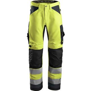 Snickers 6331 high-vis arbejdsbukser+, klasse 2 gul/koksgrå 164