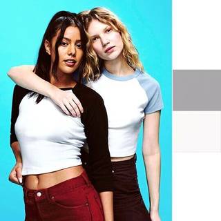 Bella BL1201 Women´s Micro Rib Raglan Baby Tee White / Navy S