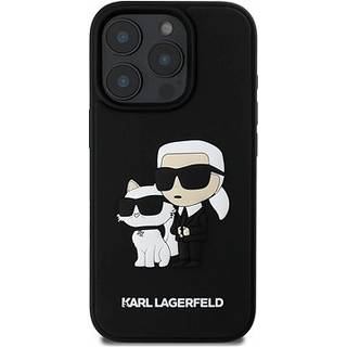 iPhone 16 Pro Karl Lagerfeld 3D Rubber Karl & Choupette NFT Cover - sort