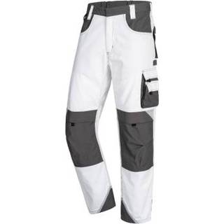 Nitras 7613  MOTION TEX PLUS Hvid / grå polyester bomulds arbejds benklæder