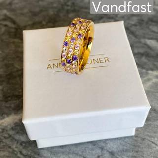 ANNEBRAUNER Alliance Purple/Yellow Mix Ring 18K Guldbelagt - 48